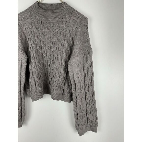 Anthropologie Women’s Size Small Grey Cable Knit Cozy Chunky Sweater - Picture 2 of 7